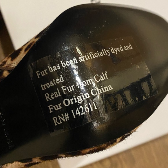 Charles David Leopard Real Calf Fur Ankle Bootie - Picture 17 of 17